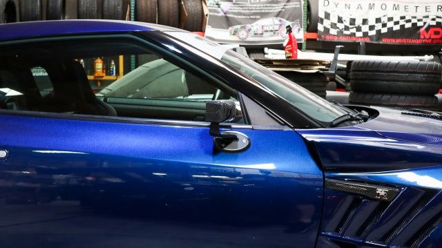 EVS Tuning カーボンGTLMエアロミラー (Black/Silverマウント) - Nissan GT-R(R35)