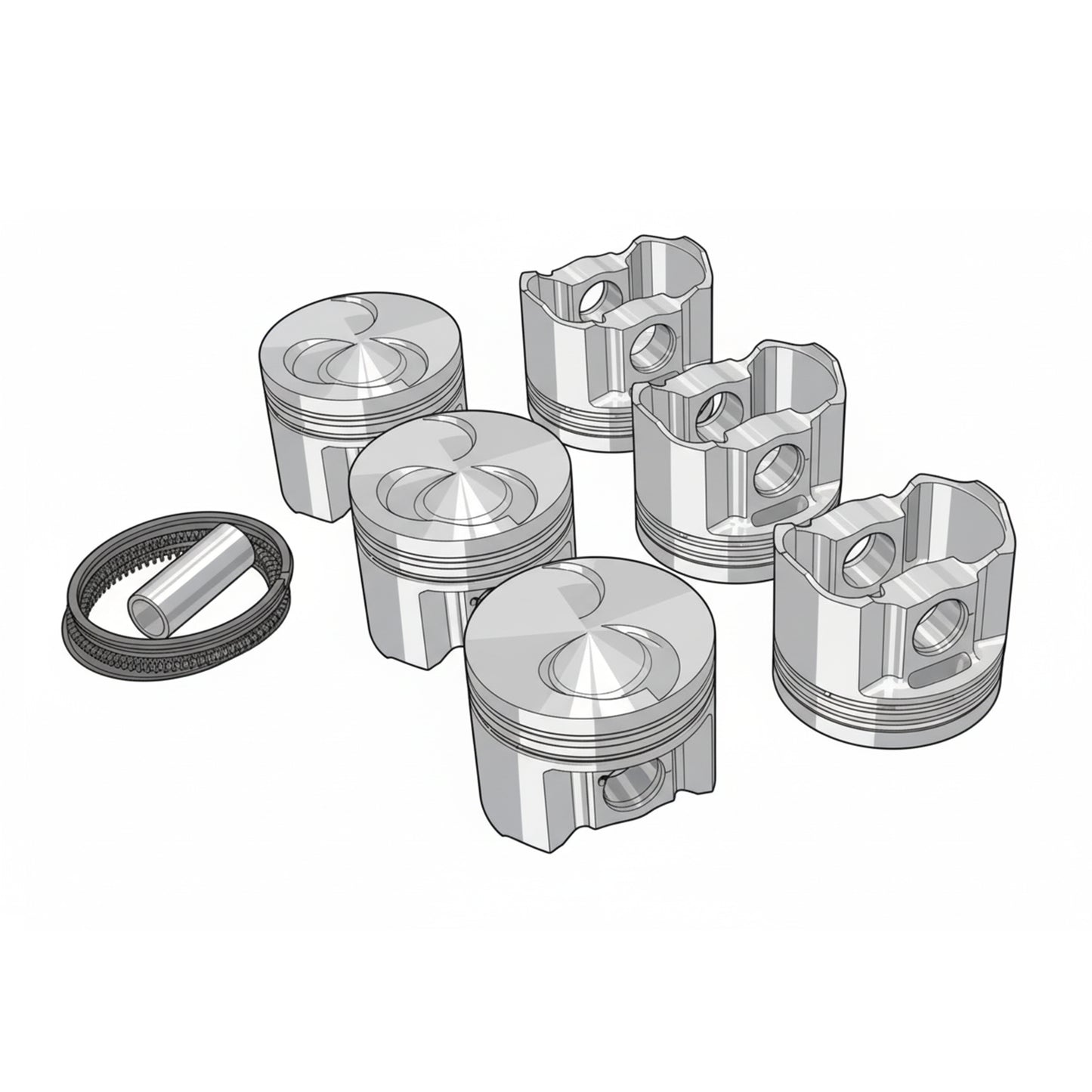 亀有エンジンワークス - L型エンジンチューニングパーツ - L20改 79φ軽量ストリートピストン（2049cc）ピンハイト40.1