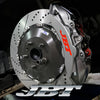 ■JBTブレーキキャリパー4POT（SP4P）+2ピース355mmスリットローター＋ブラケット＋パッド＋ブレーキホース：フロントフルセット：イエロー