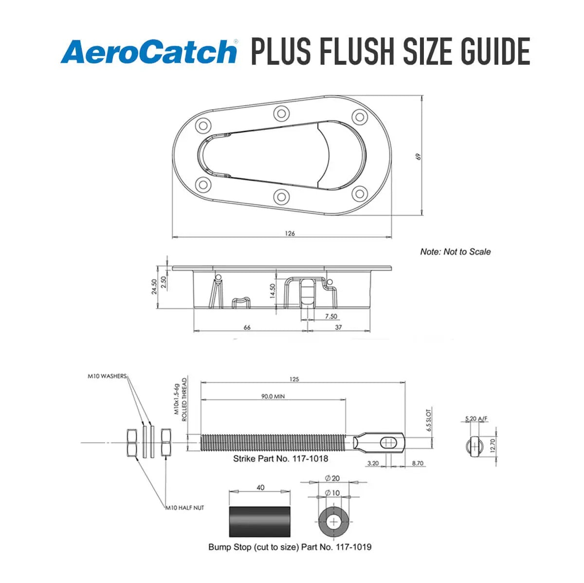 SFC AEROCATCH エアロキャッチエクストリーム プラスフラッシュタイプ 鍵無し（120-4000）タイプ ブラック 1セット