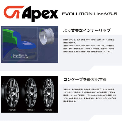 APEX VS-5 17inchx8J+30x114.3mm 5x114.3mm TOYOTA GRカローラ