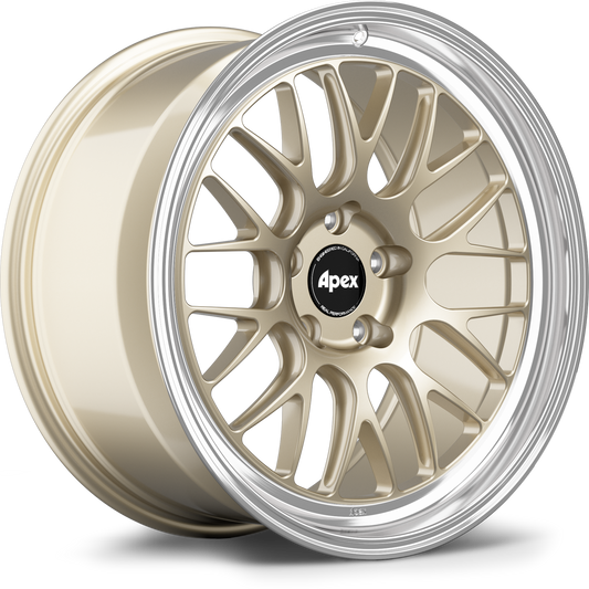 APEX ML-10RT Machined Lip Gloss Motorsport Gold ホイール単体