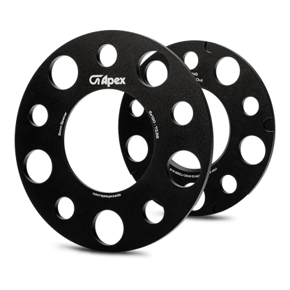 APEX：ポルシェ用ホイールスペーサー：5x130mm：3mm/5mm：シルバー/ブラック