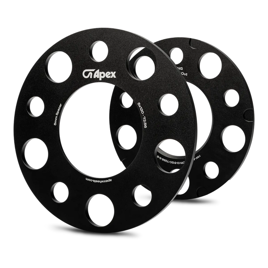 APEX：ポルシェ用ホイールスペーサー：5x130mm：3mm/5mm：シルバー/ブラック