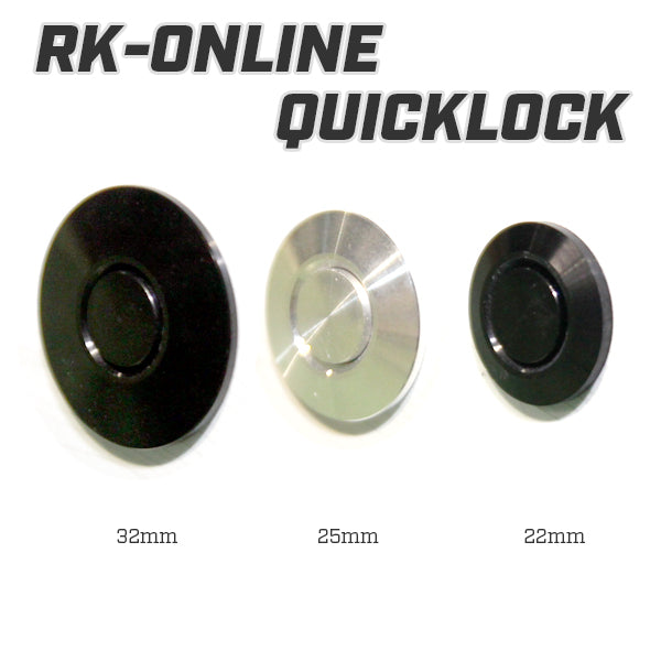 RK-ONLINE クイックロックボンピン・アルミ製ブラックアルマイト・38mmタイプ・8mm強化シャフトタイプ・2個セット・2色設定