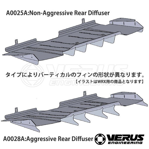 VERUS ENGINEERING(VELOX)：A0025A：ヴェルスエンジニアリング：SUBARU WRX：リアディフューザー：TYPE-1 ：ノンアグレッシブタイプ – RK-ONLINE