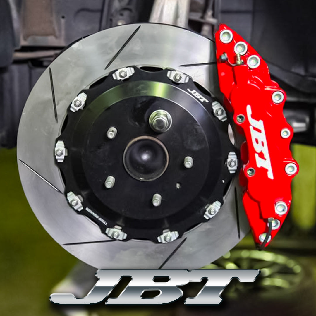 ■JBTブレーキキャリパー8POT（FM8）+2ピース356mmスリットローター＋ブラケット＋パッド＋ブレーキホース：フロントフルセット：全10色