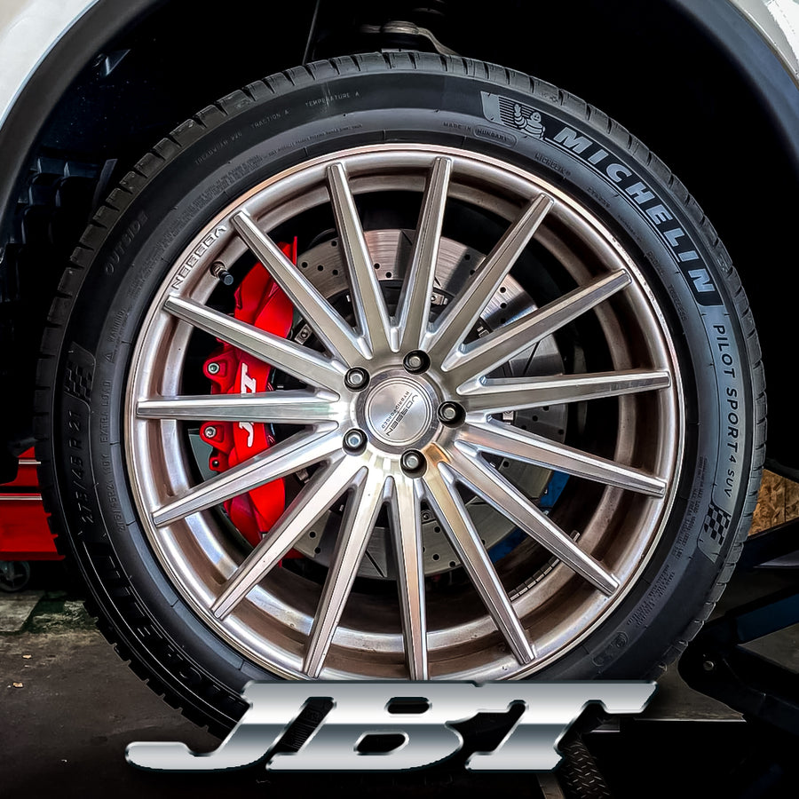 ■JBTブレーキキャリパー8POT（Z8）+2ピース358mmスリットローター＋ブラケット＋パッド＋ブレーキホース：フロントフルセット：全10色