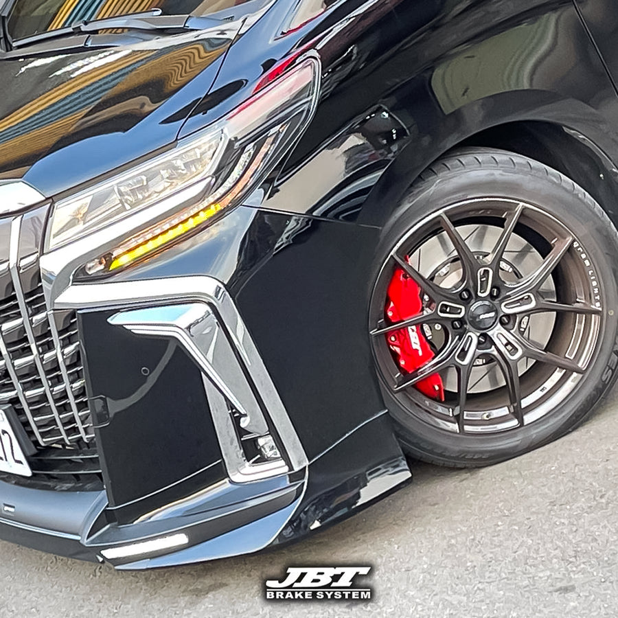 ■JBTブレーキキャリパー8POT（Z8）+2ピース380mmスリットローター＋ブラケット＋パッド＋ブレーキホース：フロントフルセット：TOYOTA・アルファード：全10色
