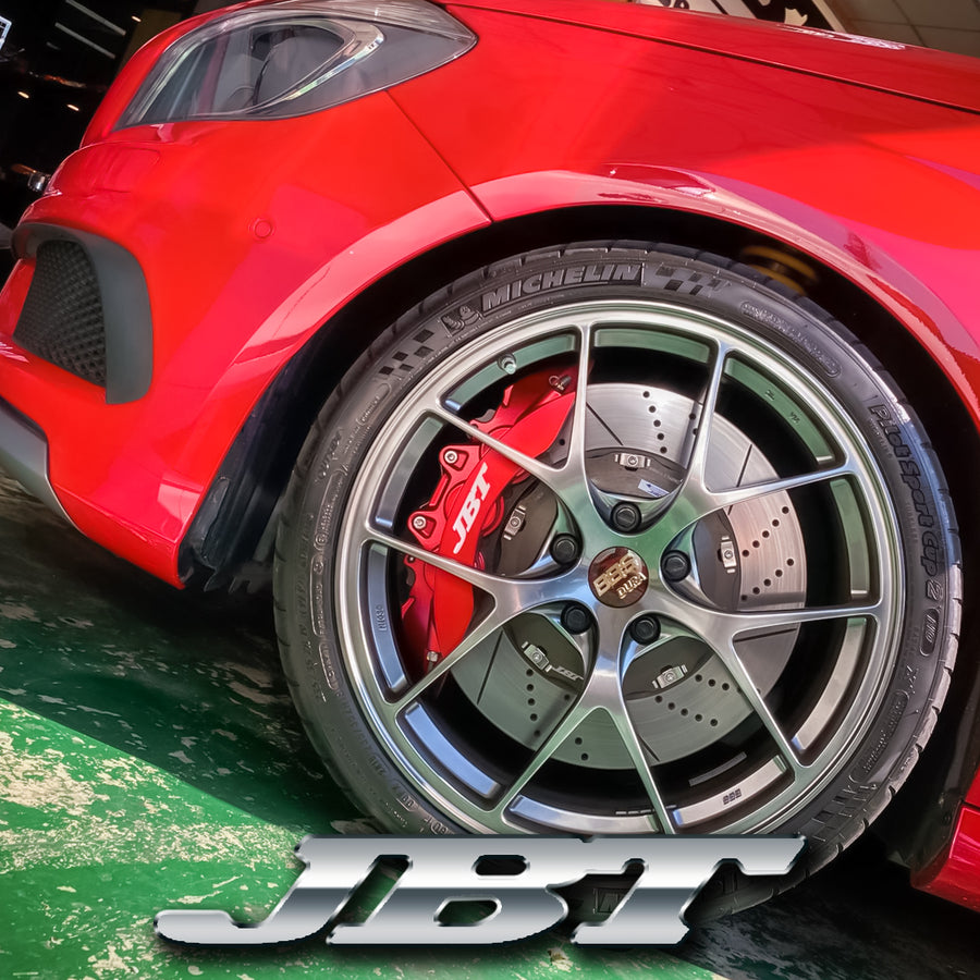 ■JBTブレーキキャリパー6POT（RS6P）+2ピース356mmスリットローター＋ブラケット＋パッド＋ブレーキホース：フロントフルセット：全10色
