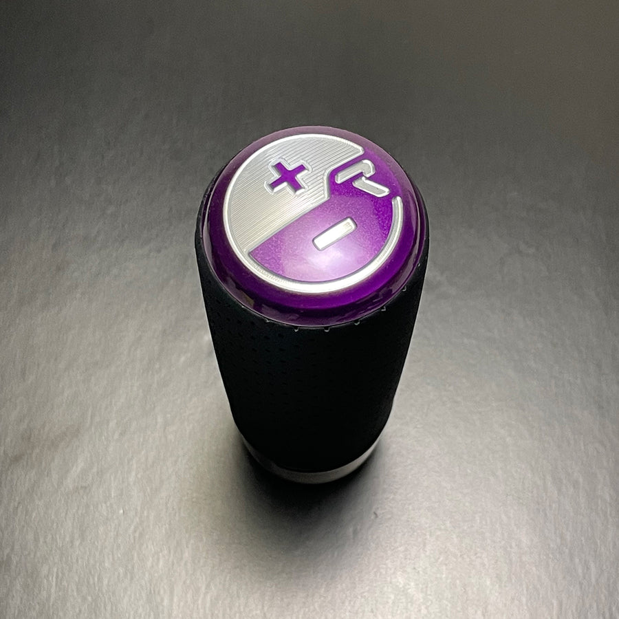 RACESENG レースセングシフトノブ：CYLIX：サイリクス：パープルトランスルーセント：パンチングレザー：ATエングレービング