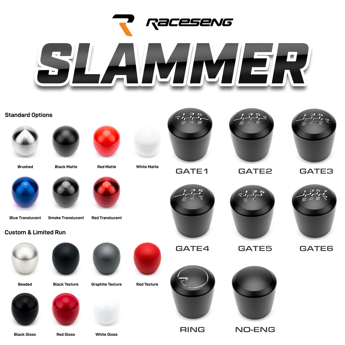 RACESENG レースセングシフトノブ MASSシリーズ SLAMMER スラマー：スタンダードカラー