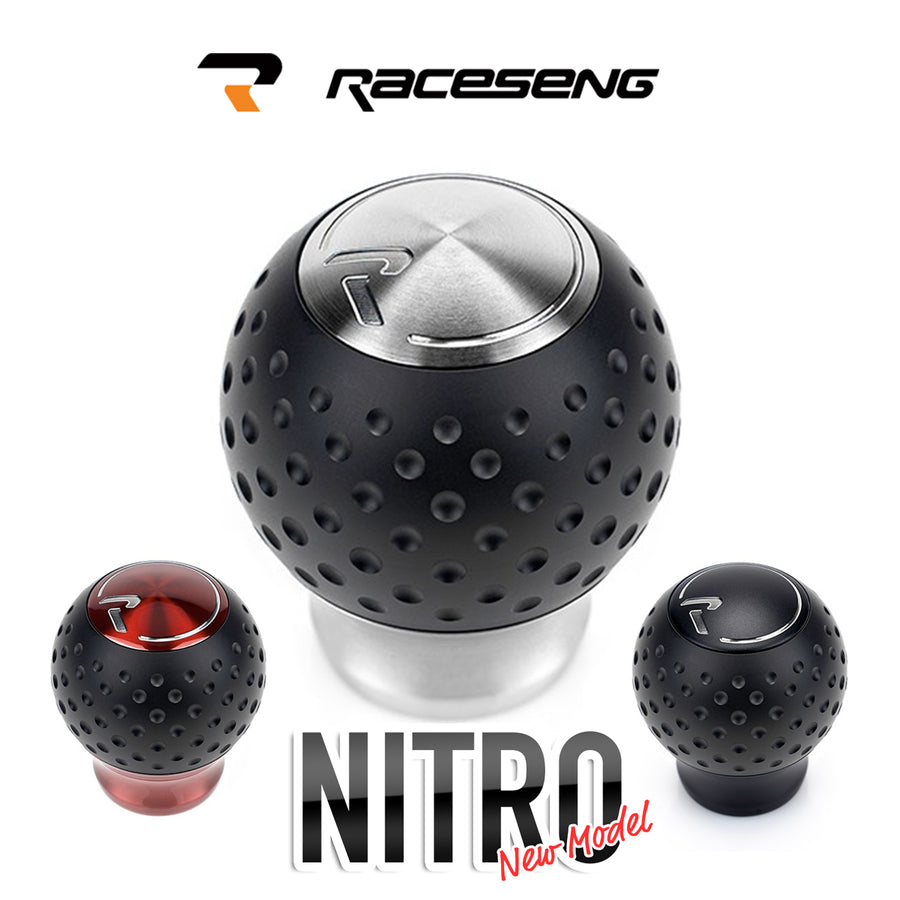 RACESENG レースセングシフトノブ ナイトロ-テクスチャカバーモデルセット（ステンレスベース・デルリンカバー）★